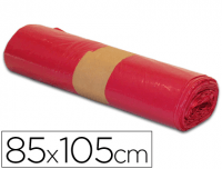 Rollo 10 bolsas basura rojas de 85x105 cm