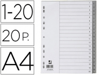 Separadores números 1-20 formato Din A4