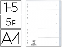 Separadores números 1-5 formato Din A4