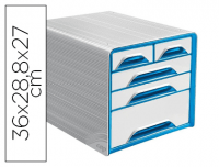 Módulo CEP Smoove 5 cajones mixtos blanco/azul
