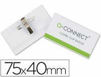 Identificador con pinza e imperdible Q-Connect 40x75 mm.