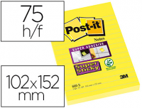 Tacos de notas adhesivas rayadas Post-It 102x152