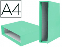 Caja para archivador Liderpapel A4 con lomo 8.2 cm verde claro