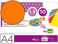 Lámina de goma EVA Din A4 de 1.5 mm naranja