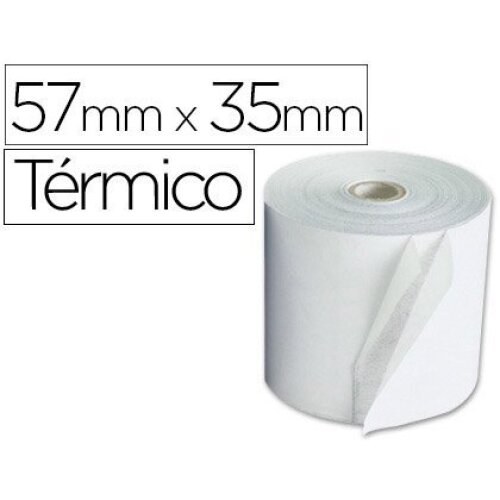 Pack 10 rollos papel térmico, 57×35 mm, para máquinas terminal punto de venta Pack 10 rollos papel térmico, 57×35 mm, para máquinas terminal punto de venta