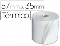 Rollos papel térmico 57x35 envase de 10 unidades