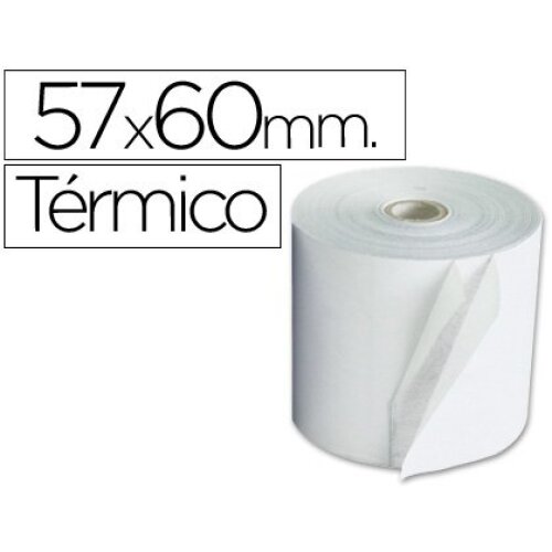 Pack 10 rollos papel térmico, 57×60 mm, sin bisfenol a Pack 10 rollos papel térmico, 57×60 mm, sin bisfenol a