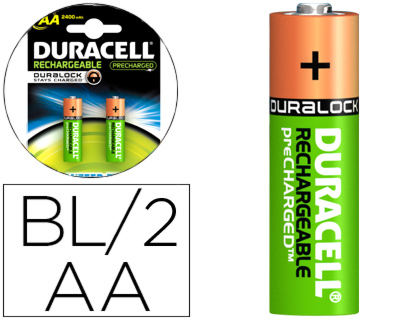 2 Pilas recargable Duracell StayCharged de alta capacidad AA