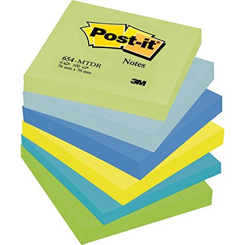 Post-It Dream 654 - Paquete 6 tacos 100 notas en colores vivos, cuadradas, 76 mm Post-It Dream 654 - Paquete 6 tacos 100 notas en colores vivos, cuadradas, 76 mm
