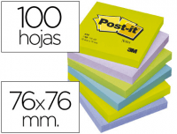 Paquete 6 tacos Post-It colores vivos 76x76 mm