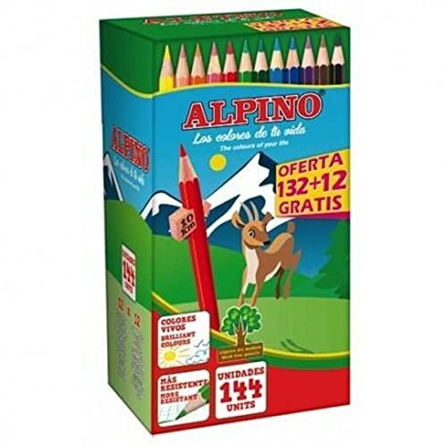 Alpino School Pack - Set escolar de 144 lápices (12 juegos de 12 colores), formato ahorro Alpino School Pack - Set escolar de 144 lápices (12 juegos de 12 colores), formato ahorro