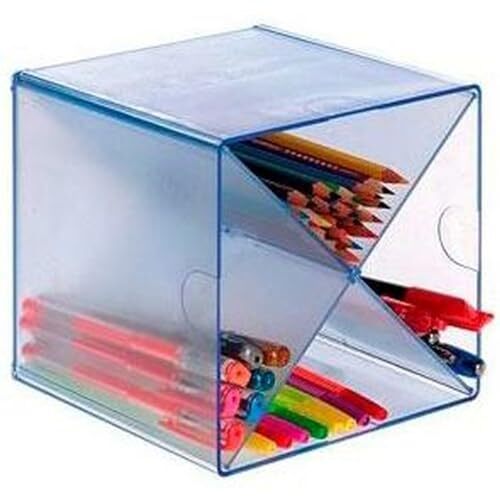 Archivo2000 Archicubo - Organizador modelo aspa color azul translúcido, 150×150×155 mm Archivo2000 Archicubo - Organizador modelo aspa color azul translúcido, 150×150×155 mm
