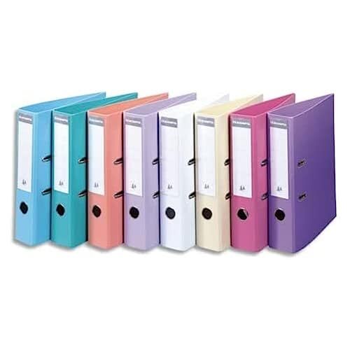 Lote 10 archivadores pastel Exacompta, PVC, 7 cm Lote 10 archivadores pastel Exacompta, PVC, 7 cm