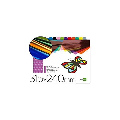 Bloc de papel celofán para manualidades, 10 hojas colores surtidos, 240 × 315 mm Bloc de papel celofán para manualidades, 10 hojas colores surtidos, 240 × 315 mm