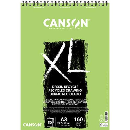 Canson XL - Bloc dibujo reciclado A3 (297×420 mm), 50 h. de 160 g/m² de grano fino, blancas Canson XL - Bloc dibujo reciclado A3 (297×420 mm), 50 h. de 160 g/m² de grano fino, blancas
