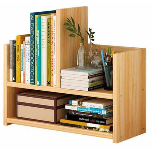  Axdwfd Estantería para libros, de dos pisos, estante de bambú de  bambú y madera, escritorio de oficina doble pequeño, estante de  almacenamiento de escritorio (tamaño : 23.6 in) : Hogar y Cocina