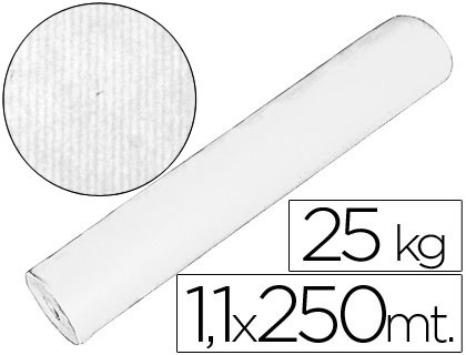 Bobina papel kraft blanco 1,10 mt x 250 mts