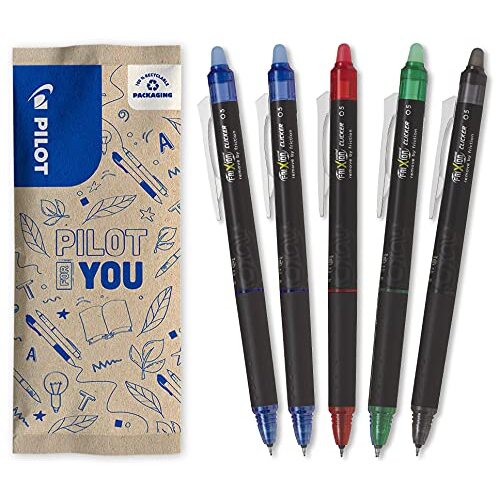 Bolígrafos Pilot Frixion Point (punta fina) - 1 negro, 2 azules, 1 rojo, 1 verde Bolígrafos Pilot Frixion Point (punta fina) - 1 negro, 2 azules, 1 rojo, 1 verde