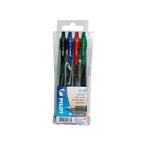 Set 4 bolígrafos con tinta de gel (azul, rojo, verde y negro) - Pilot G-2 Set 4 bolígrafos con tinta de gel (azul, rojo, verde y negro) - Pilot G-2