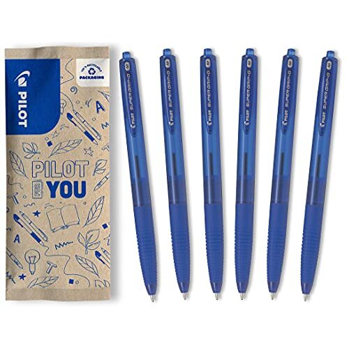 Pack 6 bolígrafos Pilot Supergrip G azules, punta media Pack 6 bolígrafos Pilot Supergrip G azules, punta media