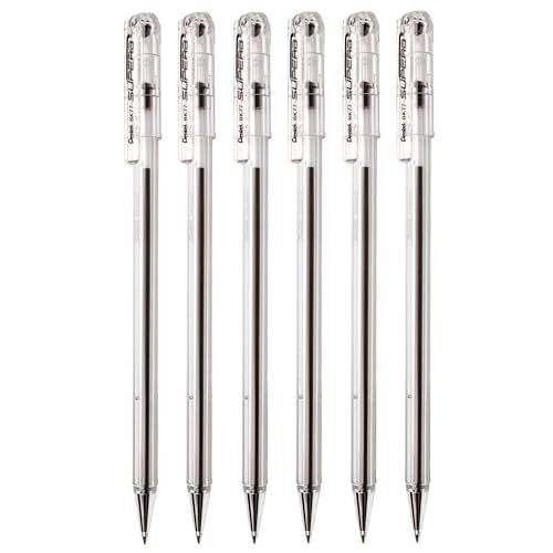 Paquete 6 bolígrafos Pentel Superb BK77, 0.7 mm, negro Paquete 6 bolígrafos Pentel Superb BK77, 0.7 mm, negro