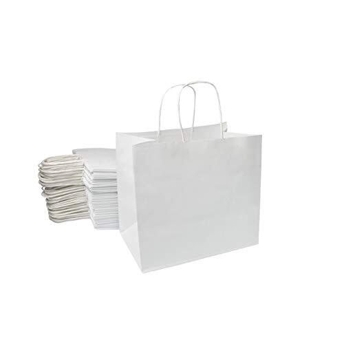 Lote 50 bolsas blancas de papel de celulosa blanco, 26 × 17 × 24 cm - Extiff Lote 50 bolsas blancas de papel de celulosa blanco, 26 × 17 × 24 cm - Extiff