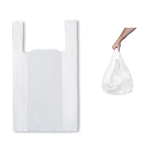 100 bolsas camiseta de plástico reciclado, 30×40 cm, galga 200, uso alimentario 100 bolsas camiseta de plástico reciclado, 30×40 cm, galga 200, uso alimentario