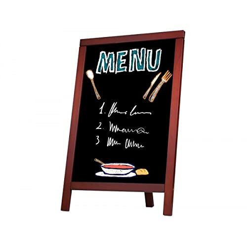 Caballete de suelo para hostelería para rotulador de tiza, tablero negro, 55×85 cm Caballete de suelo para hostelería para rotulador de tiza, tablero negro, 55×85 cm