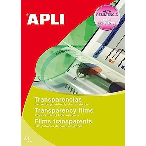 Apli 859 - Transparencias para fotocopiadoras, carga individual, A4 (210×297 mm) Apli 859 - Transparencias para fotocopiadoras, carga individual, A4 (210×297 mm)