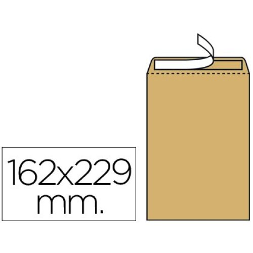 Caja 250 bolsas 162x229 (C5) kraft natural 90g adhesivas (tira silicona) Caja 250 bolsas 162x229 (C5) kraft natural 90g adhesivas (tira silicona)