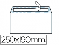 Caja 250 Sobres 190x250 "cuartilla prolongado" blancos 90g SV
