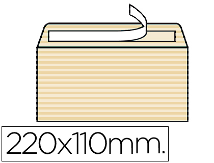 Caja 250 sobres verjurados ahuesados de 120g 110x220