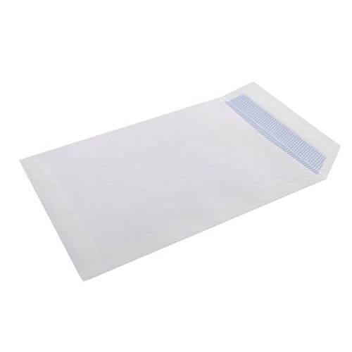 Caja 500 bolsas 176x250 mm (B5) blancas 90g, tira de silicona Caja 500 bolsas 176x250 mm (B5) blancas 90g, tira de silicona