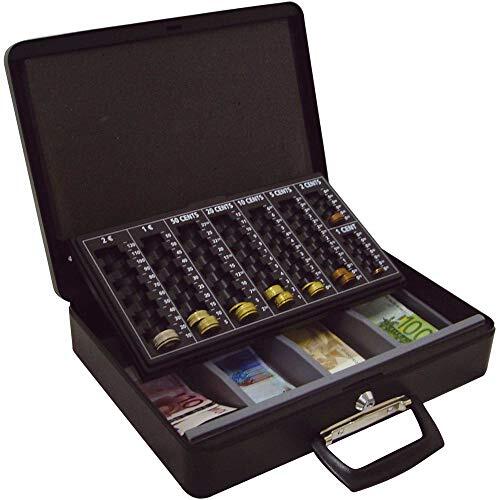 Caja de caudales grande tipo maletín, con bandeja portamonedas y casillero para billetes, 370 × 290 × 110 mm Caja de caudales grande tipo maletín, con bandeja portamonedas y casillero para billetes, 370 × 290 × 110 mm