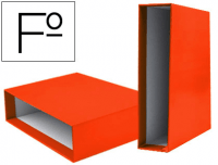 Caja para archivador folio Liderpapel con lomo 82 mm naranja