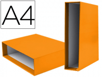 Caja para archivador Liderpapel A4 con lomo 8.2 cm naranja