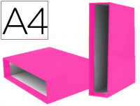 Caja para archivador Liderpapel A4 con lomo 8.2 cm rosa