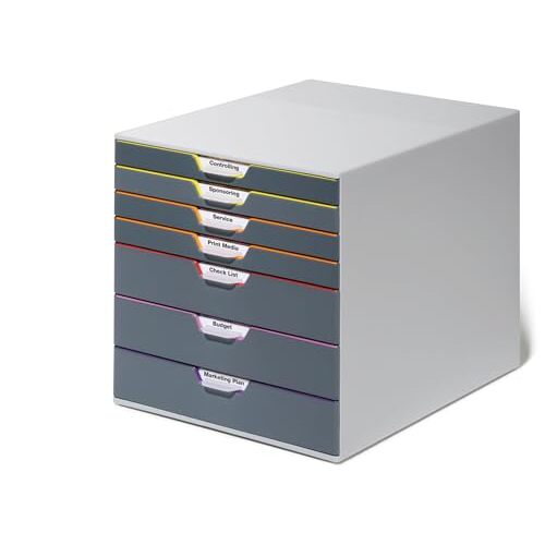 Cajonera apilable Durable de 7 cajones, con etiquetas - Durable Cajonera apilable Durable de 7 cajones, con etiquetas - Durable