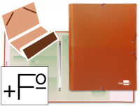 Carpeta clasificadora Liderpapel de 12 departamentos folio prolongado naranja