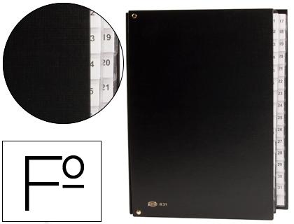 Carpeta clasificadora negra de cartón compacto Pardo 31 departamentos numéricos