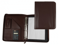 Carpeta congresos con calculadora de color marrón
