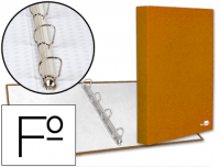 Carpeta de 4 anillas mixtas 25 mm en formato folio naranja