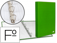 Carpeta de 4 anillas mixtas 25 mm en formato folio verde claro