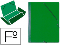 Carpeta de cartón compacto esmaltado con gomas y solapas Saro verde