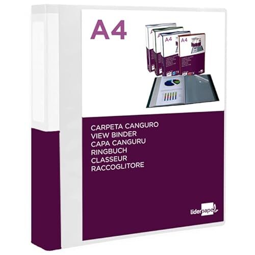 Carpeta personalizable transparente con 100 fundas y cajetín - Liderpapel Carpeta personalizable transparente con 100 fundas y cajetín - Liderpapel