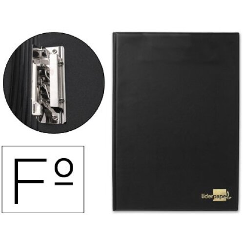Carpeta miniclip con pinza lateral, tamaño folio, negra - Liderpapel Carpeta miniclip con pinza lateral, tamaño folio, negra - Liderpapel