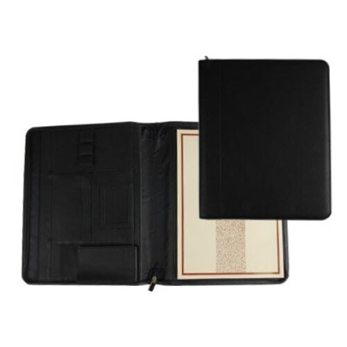 Carpeta portafolios con cremallera y bloc de notas, A4, negra Carpeta portafolios con cremallera y bloc de notas, A4, negra