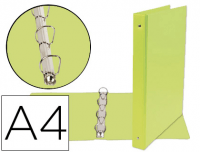 Carpeta PVC A4 con cuatro anillas mixtas 25 mm verde