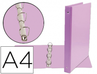 Carpeta PVC A4 con cuatro anillas mixtas 25 mm violeta