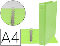 Carpeta PVC A4 con cuatro anillas mixtas 40 mm verde pistacho